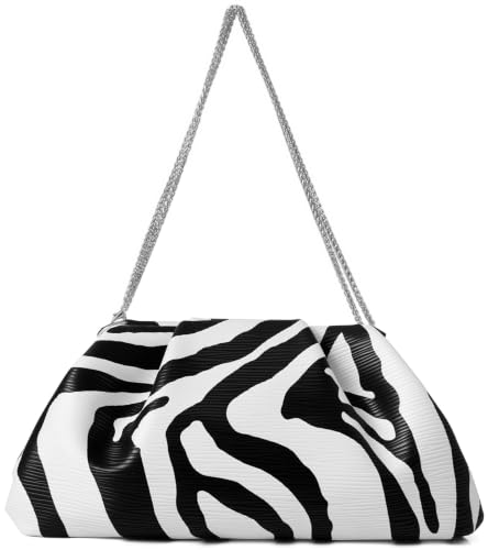 Image of Women's Woven Evening Bag Ruched Dumpling Clutch Purse Detachable Chain Crossbody Bag