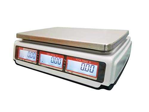 VisionTechShop TVP-60B Price Computing Scale, Lb/Oz/Kg Switchable, 60lb Capacity, 0.01lb Readability, NTEP Legal for Trade, DLP-50 Thermal Label Printer, 1 Case of Labels LST8060