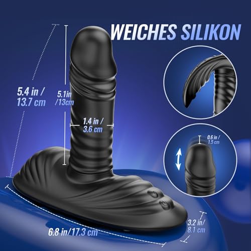 AI Sync Anal Dildo & Grinder-Vibrator mit Silikon-Vollummantelung, Analplug mit 9 Vibrations&3 Stoßmodi, Analkugeln IPX7 Wasserabweisend, Magnetisch Aufladbar, Vibratorenset für Männer & Paare
