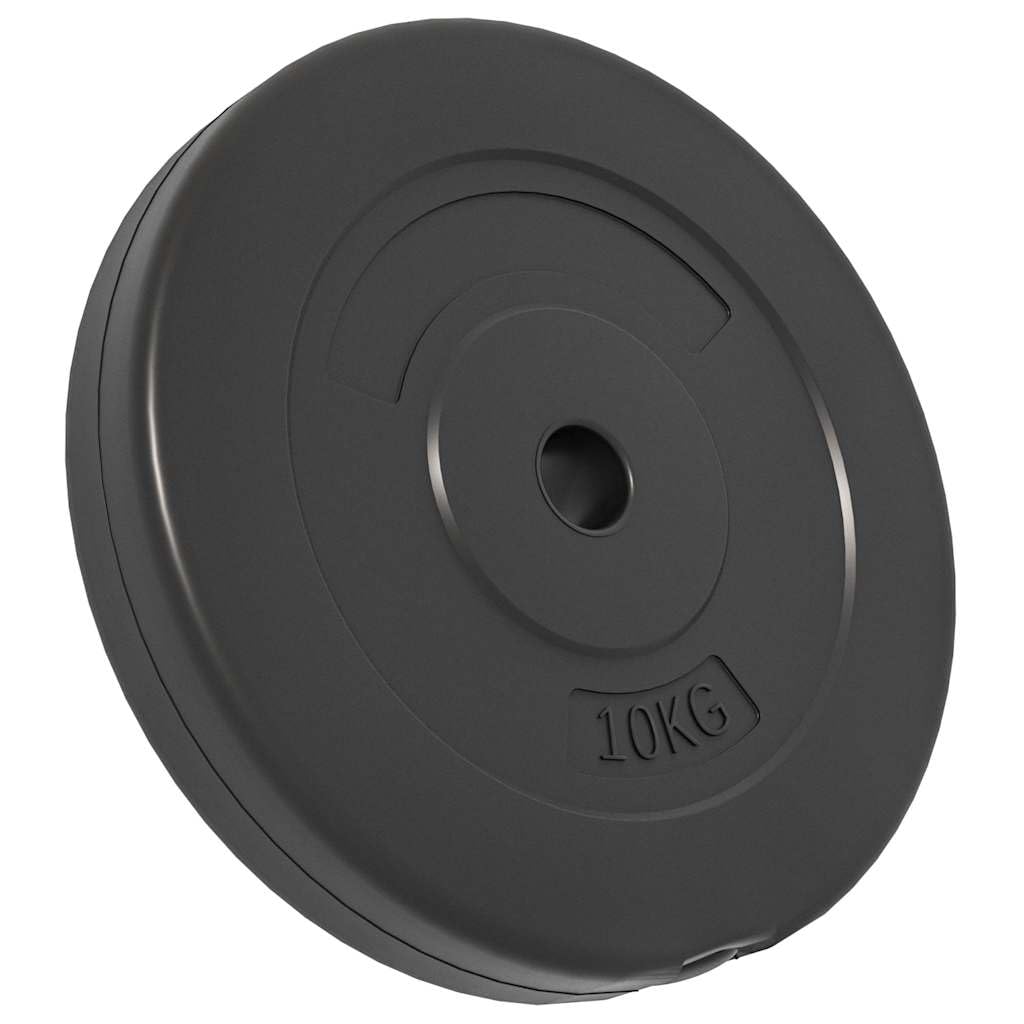 Set di dischi da 30 kg, 4 dischi da 2 x 10 kg, 2 x 5 kg, con rivestimento in plastica, non danneggiano il pavimento, per barre da 2,5 cm