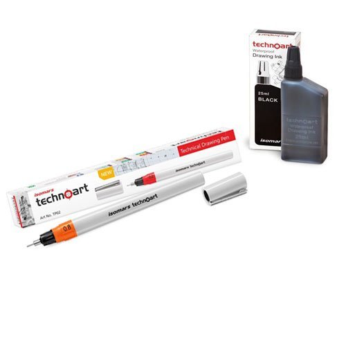 Technoart Technical Drawing Pen 0.8 and Ink Combo