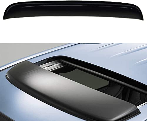 BOOGADEE Original 43inch Universal Fit Rain Snow Guard Sun Roof Wind Shade Deflector 1pc Tape-On Dark Smoke Tint Auto Moonroof Window Visor |RN110|