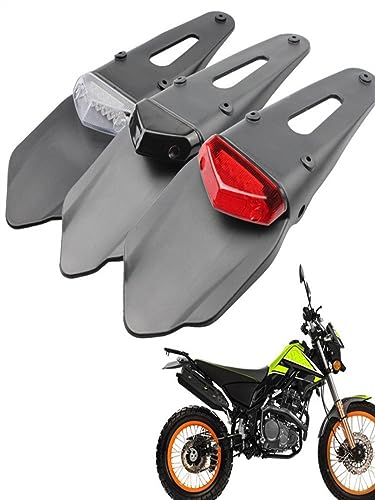 Garde-boue moto universel arrière avec feu stop LED rouge et support plaque