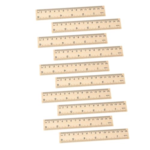 ERINGOGO 16個 木製直尺 学生用軽量定規 両面目盛付き 携帯便利 学校 オフィス 図面作業に