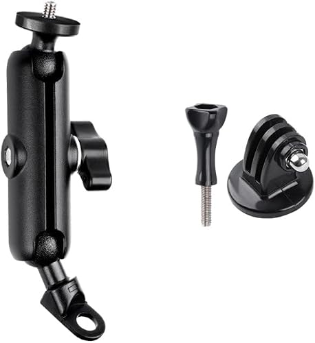 9.0 cm Connecting Rod with 20 mm Ball Head Mount for Action Cameras, Rearview Mirror Fixed Mount with Tripod Adapter & Screw