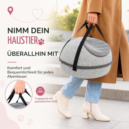 Spot Doc & Phoebe's 3-in-1 Sleep & Go Katzentragetasche, tragbare Haustier-Reisetasche für Katzen und kleine Hunde, lässt Sich in eine Tragetasche, eine gemütliche Höhle und EIN bequemes Bett