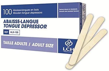 Adult tongue depressor wooden box of 100