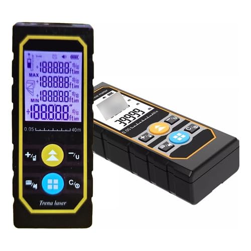 Trena Laser Digital De Alta Precisão, Trena Profissional 40M, Função Soma Medidas, Medição Rápida De Volume, Distância, Área, Iluminação Led LCD, Função Silenciosa, Resistente, Globi.