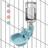 Beraypoo 犬 猫 水飲み器 給水器 ペットボトル 使用可能 ケージ 取付型 電源不要 お留守番対応 熱中症を防ぐ 転倒防止 漏れ防止 ペット用品 (ライトブルー, 水飲み器)