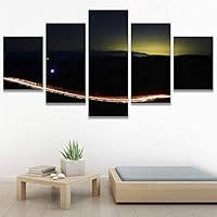 SIGNWIN 5 Panel Canvas Wall Art Light Exposure for Home Decorations Ready to Hang - 60