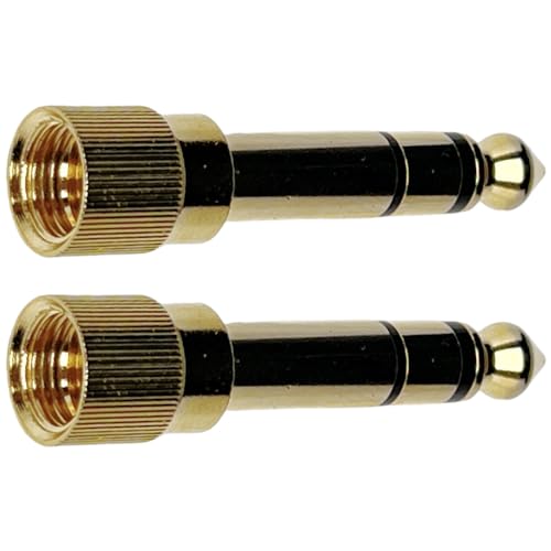 CESS 2-Pack 1/4" Stereo Phone Screw-On Adapter - Male 1/8" to Male 1/4" - 3.5mm Stereo to 6.35mm Stereo by CESS - Image 3