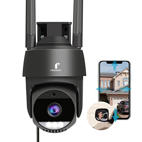3K 5Mp Outdoor Security Cameras - Ai Motion Detection & Siren, 360° View Ptz, Ip66, Auto Tracking, 2-Way Talk, Color Night Vision, 2.4G Wifi Outside Camera Works With Alexa & Google Assistant (Black) #TOP14