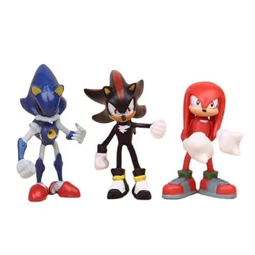 Naiuoi 6 Pack Sonic The Hedgehog Action Figures ， Toy, 2.4'' Tall Sonic The Hedgehog Toys，Perfect Kids Gifts. (Sonic 2) #TOP2