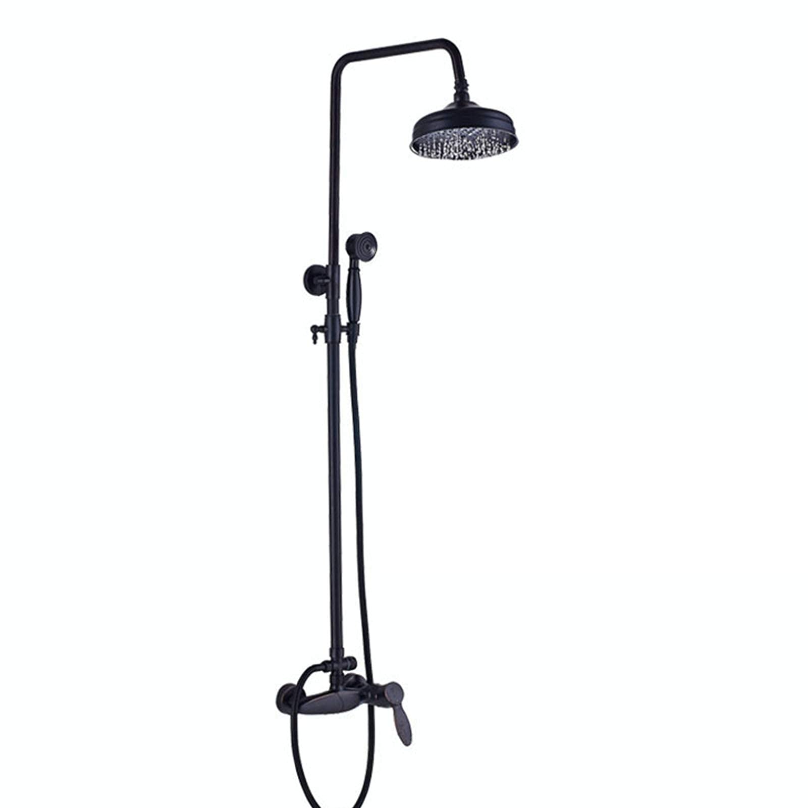 Système de Douche en Bronze Noir et Laiton pour Salle de Bain Chic