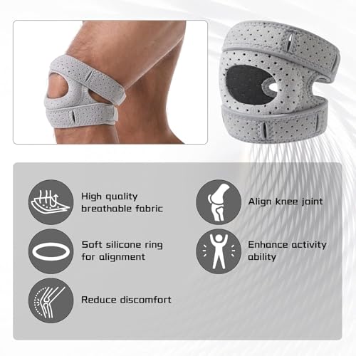 2Stück Wellness Kniebandage,L Knee PainRelief Brace, 2025 Neue Kniebandage zur ​​Belastungsreduktion​​, Verstellbare Knieunterstützung, Atmungsaktive Knie Schiene, ​​Stabilisierende Kniehilfe