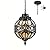 Zanritelit Dusk to Dawn Outdoor Pendant Lighting for Porch, Black Aluminum Anti-Rust Hanging Lights Fixture, Adjustable Globe Outside Lantern Ceiling Mount, Industrial Exterior Chandelier, Amber Glass