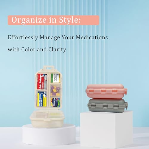 Image of Large Pill Organizer with 146 Medicine Labels, Blue Travel Pill Case | Large 10-compartment pill case with 146 labels for vitamins, supplements, daily meds, 7-day planning, work, travel, and home