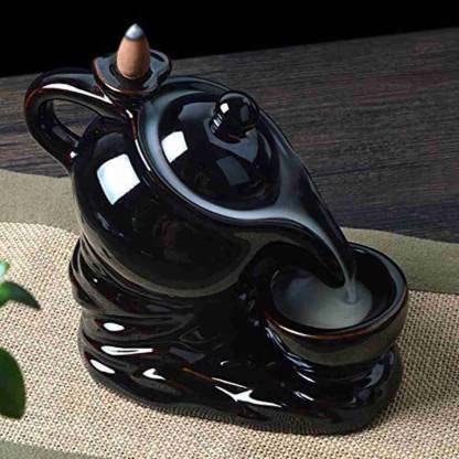 PICKARTME Ceramic Tea Kettle Design Incense Burner Smoke Backflow Cone Incense Holder Decorative Showpiece With 10 Free Smoke Backflow Cones, Black (B0BVZYM5TN) Amazon Price History, Amazon Price Tracker