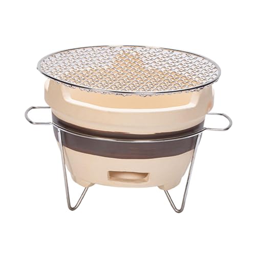 Ysyqkn Parrilla de Carbón Pequeña, Estufa de Barbacoa de Cerámica, Estufa de Camping para Barbacoa, Jardín, Picnic Al Aire en Interiores, Estilo D