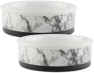 Bone Dry DII Ceramic Round Pet Bowl for Food & Water with Non-Skid