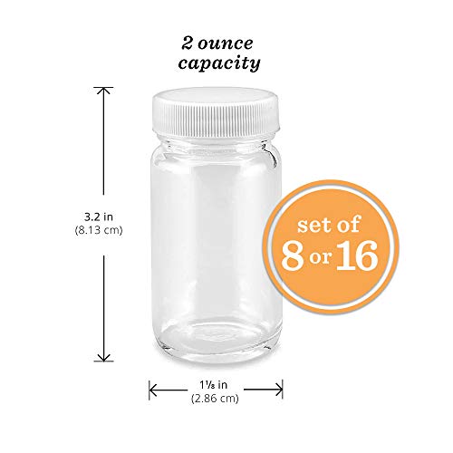 image for All About Juicing Juice Shot Bottles Set - Wide Mouth for Juicing, Bev