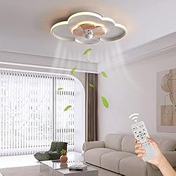 Lampara Ventilador Bebe Baerolc Ventilador de Techo con Nube de Luz, 50CM, 32W Regulable LED Lámpara con Ventilador de 6 Velocidades para Dormitorio Salón Cocina