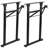 Homtone 2er-Set Schwerlast Metall Tischbeine klappbare, Industrielle Stahl Bankbeine Tischfüße für DIY Couchtisch, Sitzbank, Schreibtisch, Schwarz
