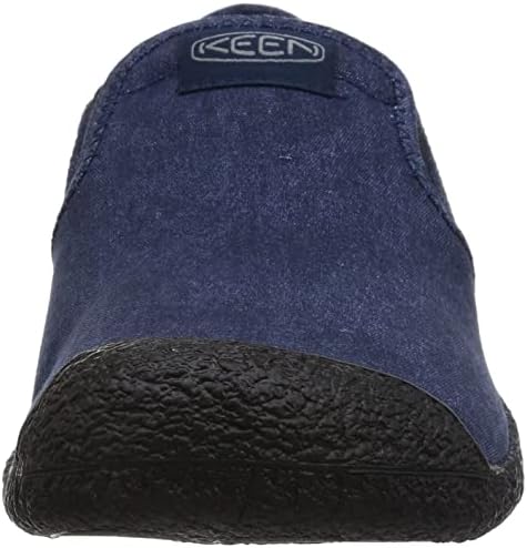 KEEN Men's Howser Canvas Low Height Casual Comfy Durable Slip On Slipper, Black Iris/Bison, 7 | Image 1