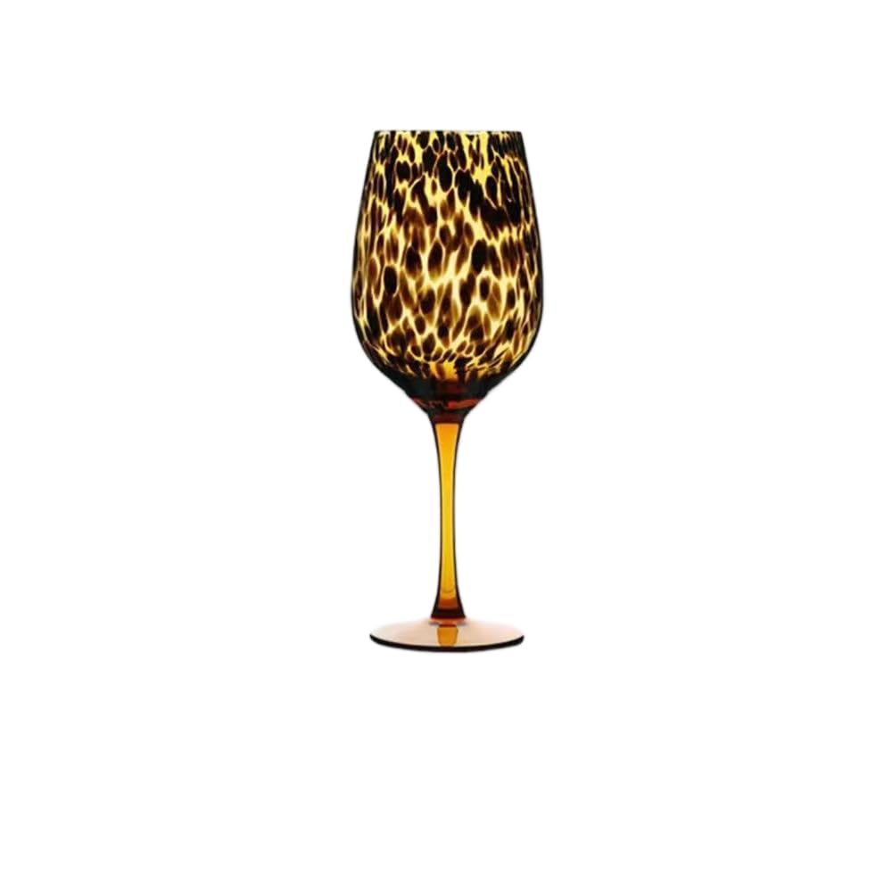 Verre à vin vintage cristal léopard JCVBN table rétro chic