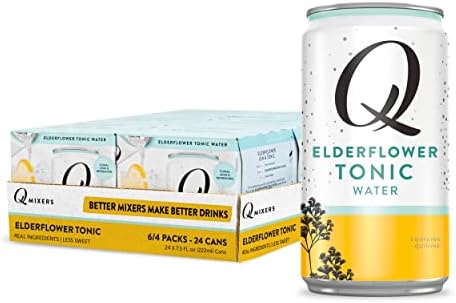 Q Mixers Elderflower Tonic Water, Premium Cocktail Mixer Made with Real Ingredients, 7.5 Fl oz (Pack of 24)