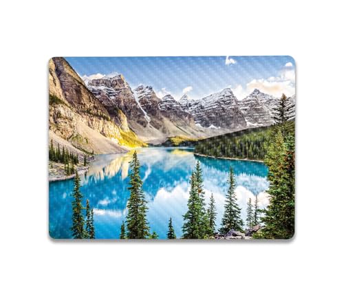 Image of MightySkins Carbon Fiber Skin Compatible with Microsoft Surface Laptop Go 3 (2023) Full Wrap Kit - Mountain Lake | Protective, Durable Textured Carbon Fiber Finish | Made in The USA