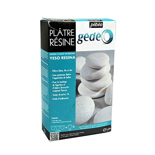 Pébéo - Gédéo Plâtre Résine 1 KG - Plâtre pour Moulage et Coulage d’Objets Fins - Blanc Prise Rapide