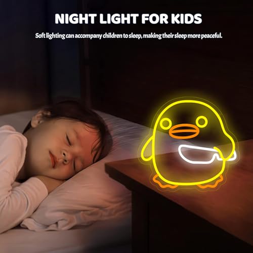 Image of Ducks Neon Lights,LED Ducks Neon Signs for Wall Decor,Neon Light Sign Neon Room Decor,USB Night Lights for Bedrooms,Games Rooms,Parties,Holiday Gifts(13.4 * 12.5in)