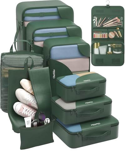 Image of OlarHike 10 Set Packing Cubes for Travel,Gifts for Women Mom,Anti-Tearing Suitcase Organizer,with Over 1000 pcs Mesh Holes,Vacation Essentials & Accessories for Cruise Ship