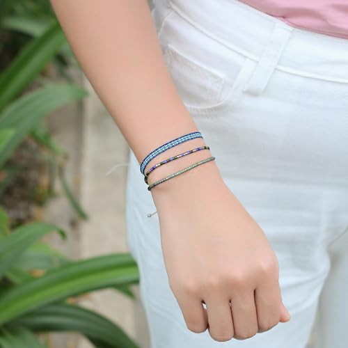 Image of KELITCH Miyuki Friendship Bracelet Boho Seed Beads Women Thin Strand Bracelets Adjustable