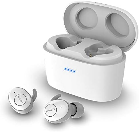 Philips Audio SHB2515WT/10 True Wireless In-Ear Headphones (Bluetooth, Integrated Microphone, Long Battery Life, Noise Cancellation, 3 Ear cap Types) - White
