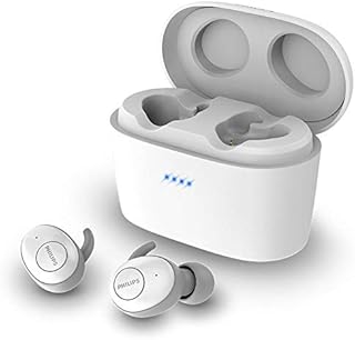 Philips Audio SHB2515WT/10 True Wireless In-Ear Headphones (Bluetooth, Integrated Microphone, Long Battery Life, Noise Cancellation, 3 Ear cap Types) - White