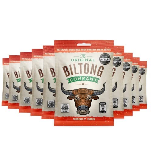 Original Biltong Big Bag High Protein Healthy Snack Made from British & Irish Beef by The Original Biltong Company (30 g x 10, Smoky BBQ)