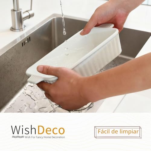 Miniatura 6 de Wishdeco Set De 4 Fuentes De Porcelana Para Horno Y Microondas, Con Asas Anti-Calor, Rectangular Grande Para Gratinar Lasaña, Guisos Y Postres, Apto Lavavajillas, Freezer Y Máxima Durabilidad, Color B