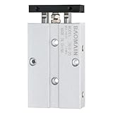 Baomain TN10x20 Double Rod Pneumatic Air Cylinder,0.39 inch(10 mm),Stroke 0.79 inch(20 mm), Double-Acting,Aluminum Body for Industrial Automation