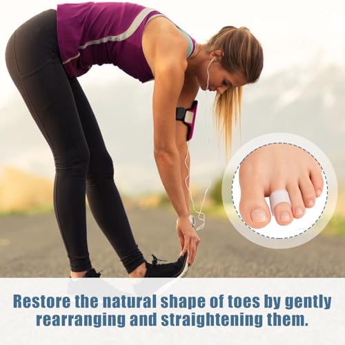 Image of 12 Pack Hammer Toe Straightener Corrector, Bunion Corrector Toe Separators for Women and Men, Toe Spacers for Bunion, Overlapping Toes, Curled Toes,Hammertoes Toe Corrector (3Size)