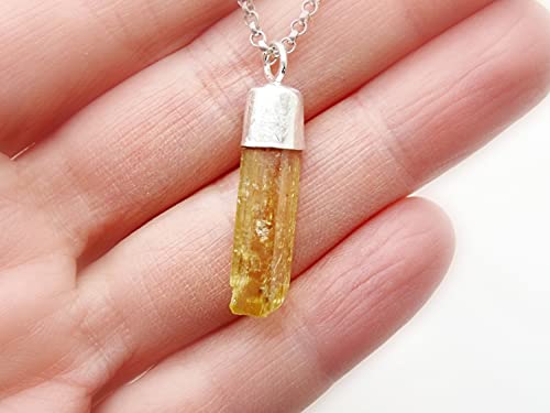 Imperial Topaz Pendant, Precious Topaz Necklace Men Crystal Necklace, Uncut Topaz Necklace, Men Crystal Pendant, Anniversary Gift For Him #TOP3