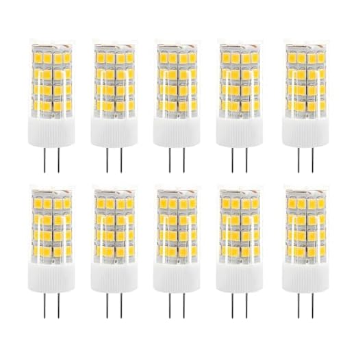 G4 5W LED Leuchtmittel,Ersatz 50 Watt,51 LEDs,500 Lumen,360 Grad Abstrahlwinkel,AC/DC 12 V,Nicht Dimmbar,10 Stück,3000K Warmweiß