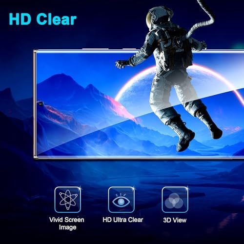 3 Pack Galaxy Note 20 Ultra Screen Protector, HD Clear Tempered Glass, Fingerprint Unlock, 3D Curved, Scratch Resistant, No Bubble for Samsung Galaxy Note 20 Ultra 5G Glass Screen Protector - 4