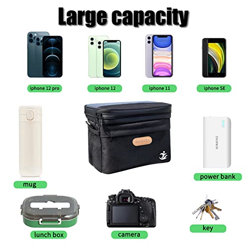 Meimesu Bike Handlebar Bag Waterproof Bike Basket Front With Bike Phone Mount, Bike Basket Bicycle Basket With Touch Screen Phone Holder, Bike Pouch For Cycling Outdoor Bicycle Navigation Package, Bike Pouch Adults/Kids Gift #TOP5