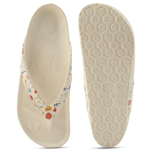 Image of Liberty A-HA HAPPI-LE Casual Slipper For Women - Beige | Slip-on /Flip Flops - Durable and Lightweight | Comfortable and Soft Outsole for Everyday Wear - Stylish Footwear & Cushioned Footbed