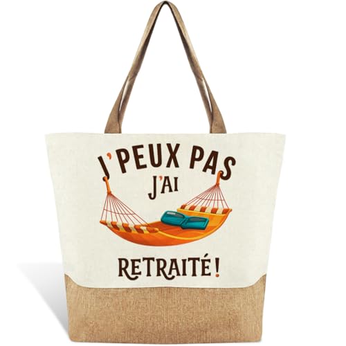 Cadeau Retraite Femme Set 2er, Reusable Tote Bag Mit Schlüsselanhänger, Retraite Femme Geschenkidee, Große Einkaufstasche 34x46x12cm Aus Robustem Material Für Alltag Strand Reise Abschied Kollegin
