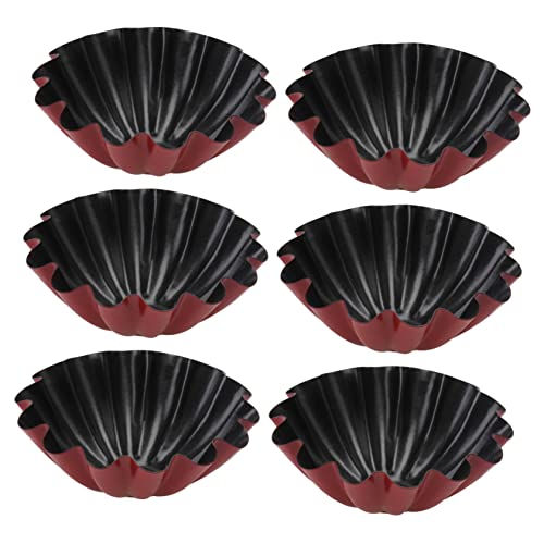 OFFSCH 6Pcs Non Stick Stainless Steel Egg Tart Mold Baking Tool for Desserts for Parties and Home Baking
