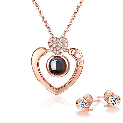 Collana Con Ciondolo Proiezione 'Ti Amo' | 100 Lingue, Con Scatola Regalo, Per Donne - Foto 5