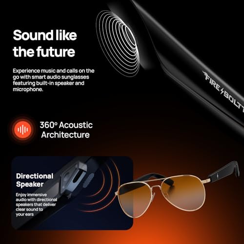 Image of Fire-Boltt Fire-Lens Sway Smart Glasses, Bluetooth Calling & Open-Ear Bluetooth Sunglasses with HD Sound & Smart Audio Touch Controls Voice Assistant (Siri /Alexa /Google), Fast Charging for Men & Women